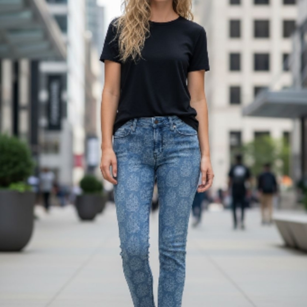 NWT Womens Merona Crop Jeans Sz 8 Mid Waist & Straight Hip & Thigh  Fit 3